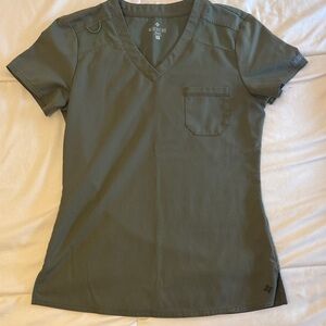 Olive Green V-Neck Women's MedCouture Scrub Top